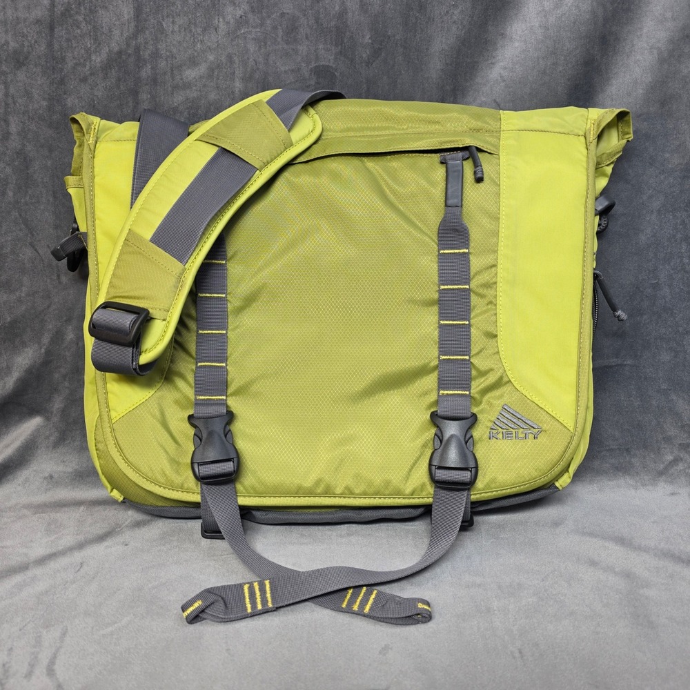 Kelty Treble Messenger Bag Green Laptop Travel Crossbody Organizer Nylon